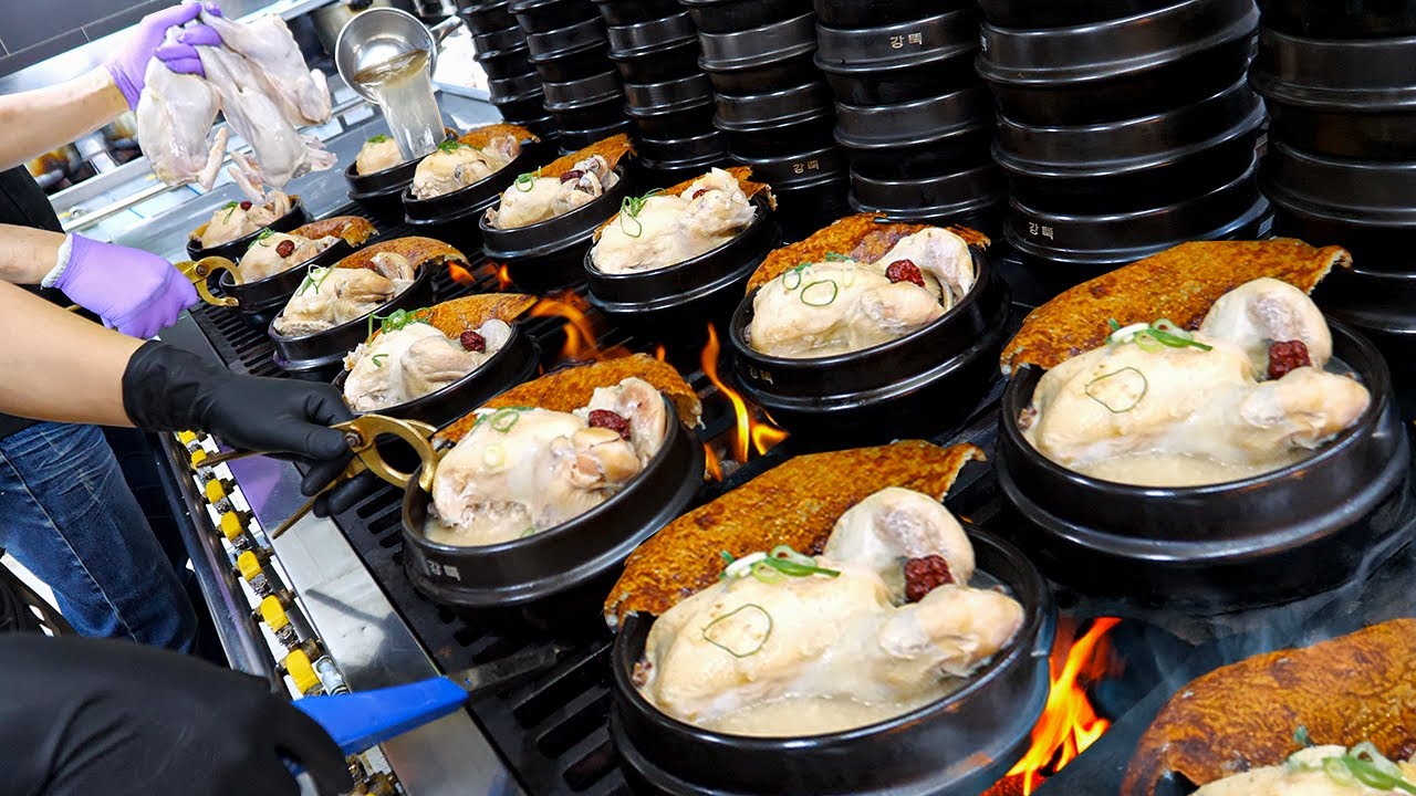 Продают 1 000 порций в день! Лучшая корейская куриная похлёбка - Корейская уличная еда