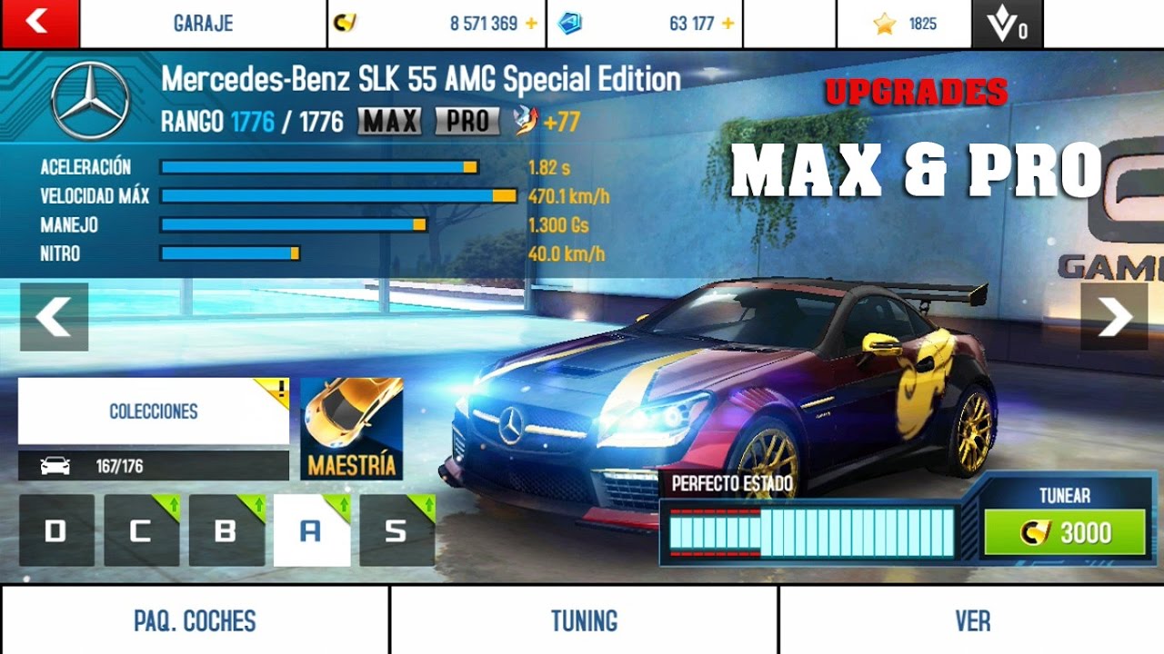 Asphalt 8 - SLK 55 AMG Special Edition upgrades (MAX & PRO)