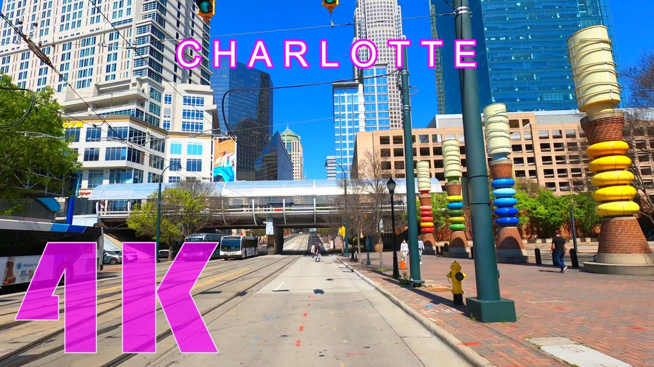 Spring Day Drive in Charlotte, 4K - UHD, North Carolina - USA
