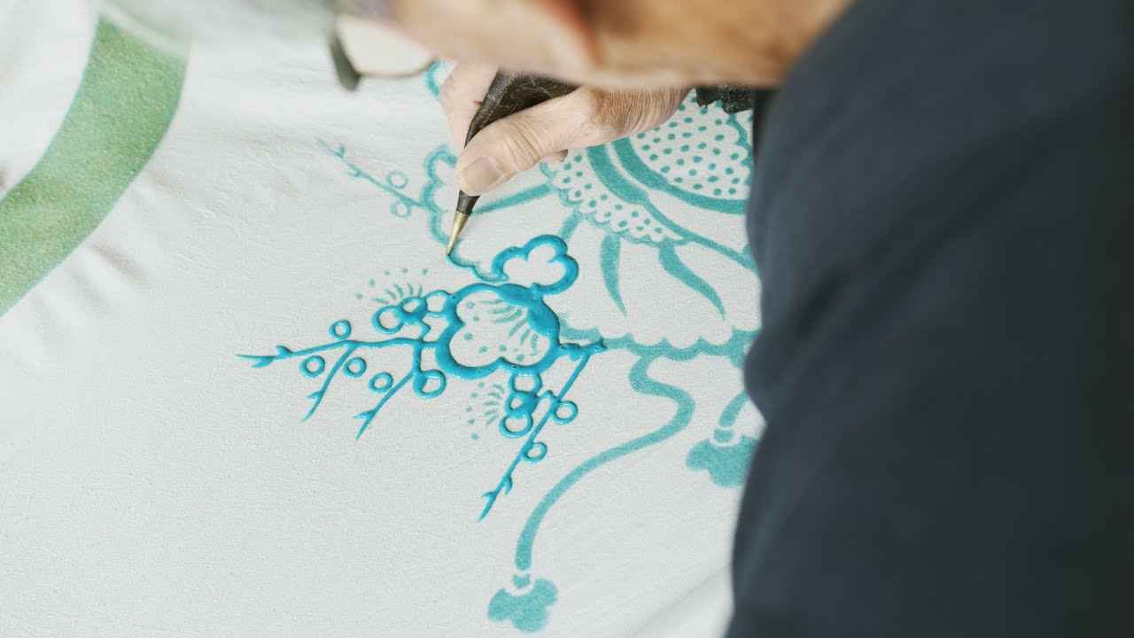 筒描藍染職人｜長田染工場
