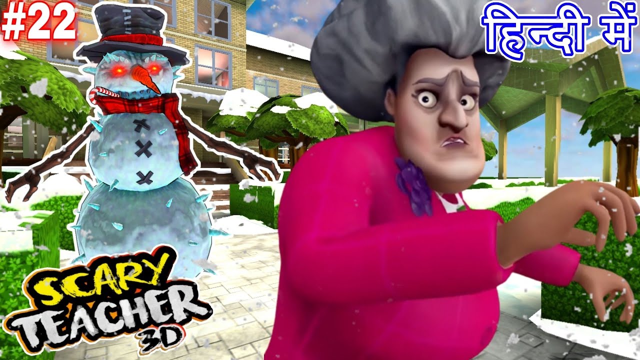 Evil Snowman VS Miss T by Game Definition in Hindi #22 Scary Teacher 3D Squid game Cartoon painting