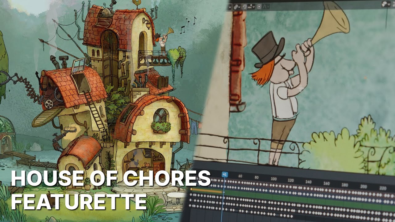 Создание заставки Blender 4.3 с помощью Grease Pencil и NPR