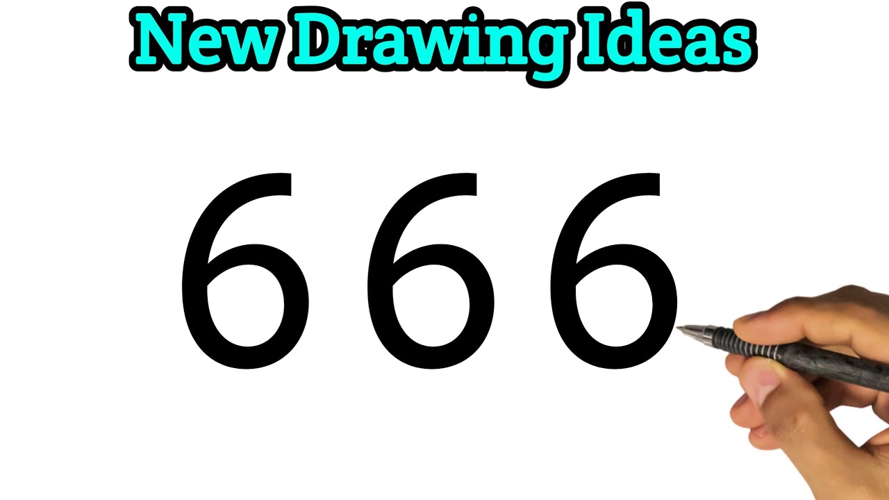 How To Draw Pictures Using Number 666 l Drawing Pictures l Number Drawing Easy Step By Step l Arts