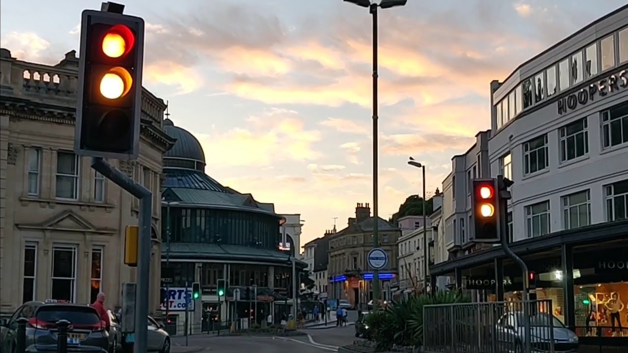 Puffin Crossing Microsense Traffic Lights on Strand, Torquay