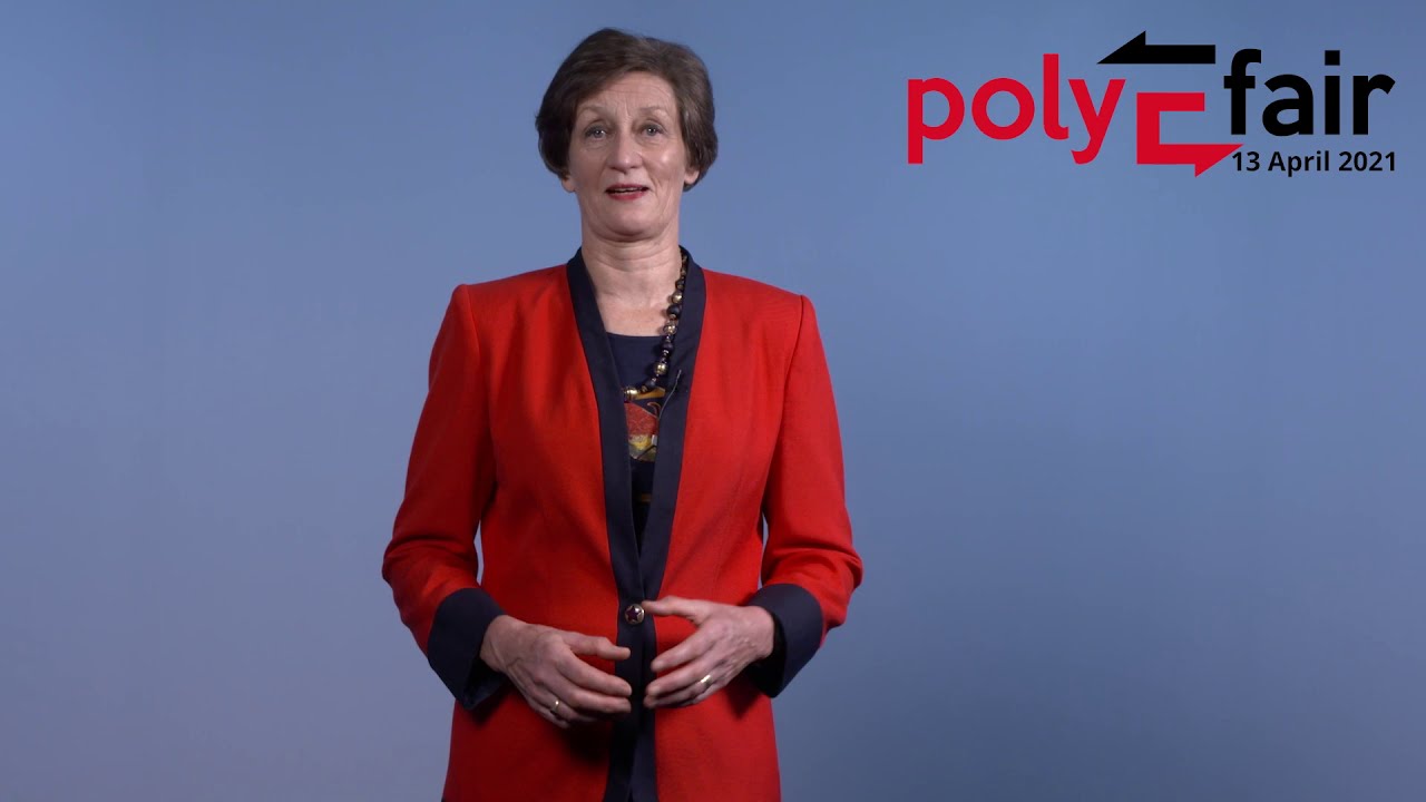ETH Rector Prof. Sarah Springman explains about poly-E-fair - the virtual job fair of ETH Zurich.
