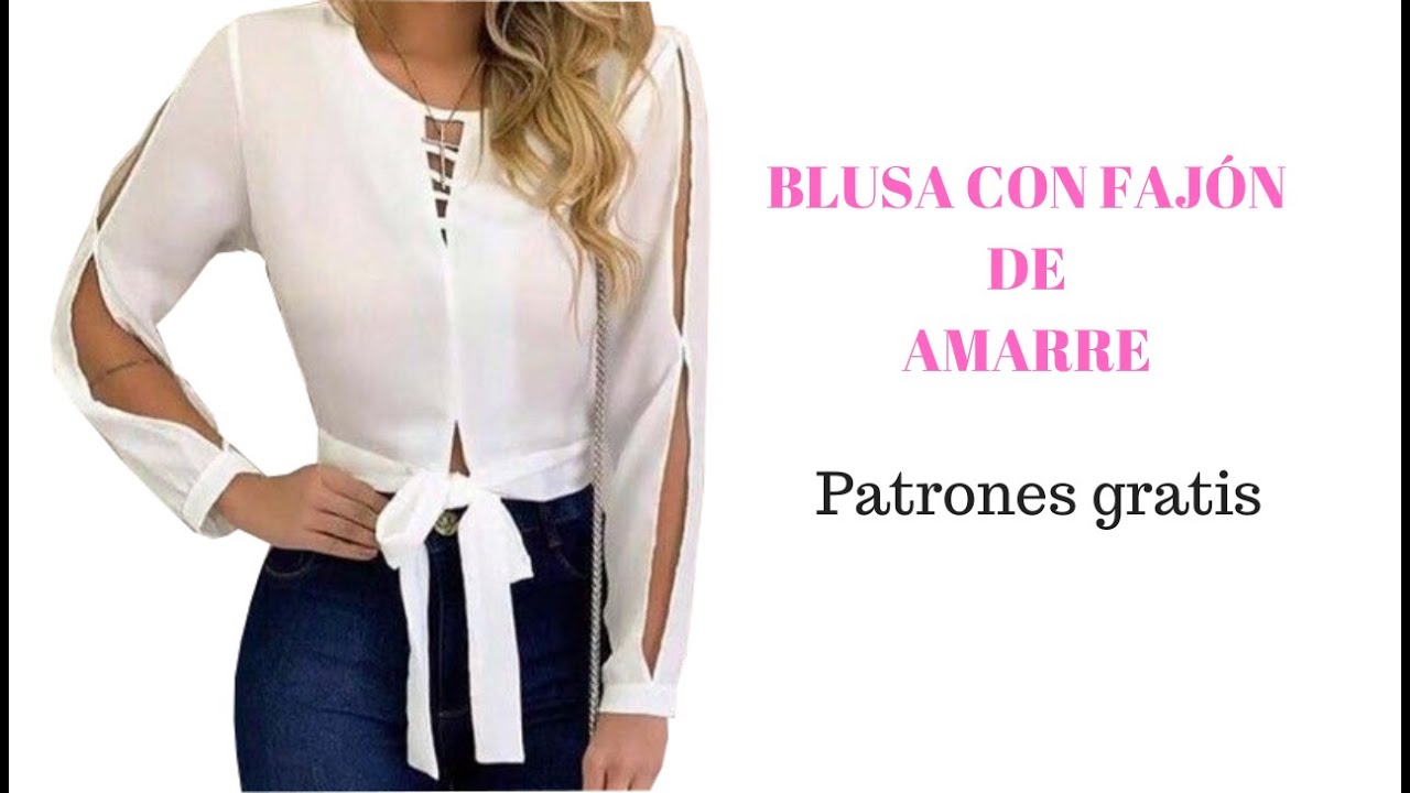 BLUSA CON FAJÓN AMARRE/Cómo hacer/Fácil/Paso a paso/Corte y confección