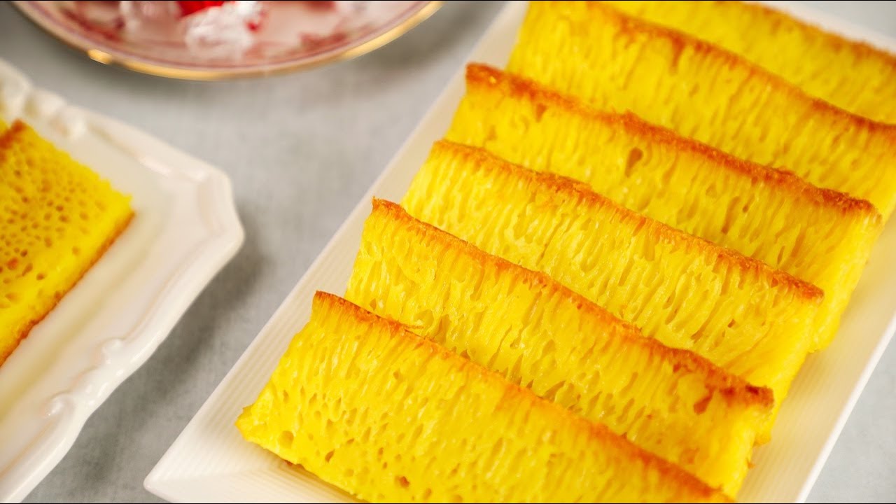自製黄金糕 (鱼翅糕) | Homemade Bika Ambon (Golden Honeycomb Cake)