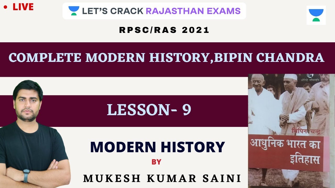 Complete Modern History for RAS Exam | L-9 | | RPSC/RAS 2021 | Mukesh Saini