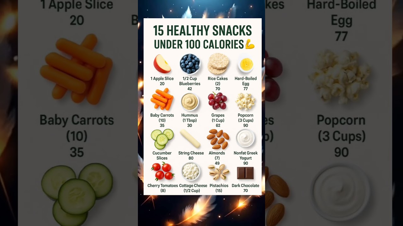 Healthy Snacks Under 100 Calories 🧐😎#caloriecounting #diettips  #healthysnacks #caloriecomparison