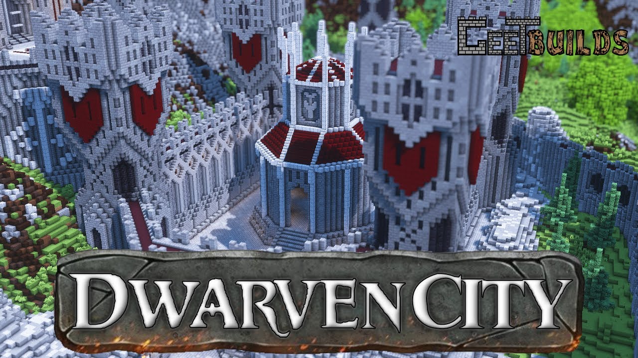 Minecraft Dwarven City: Under the Sky | Medieval City Timelapse