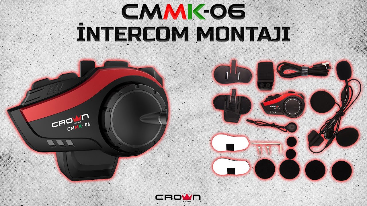 Crown Micro CMMK 06 Motosiklet Kask İntercom Montaj Videosu