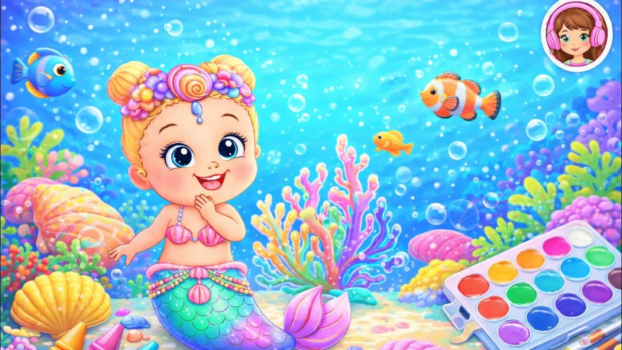Cute mermaid Bloopies coloring