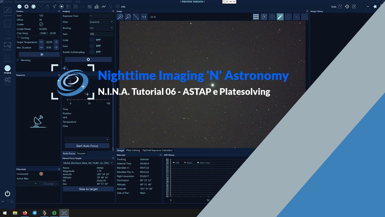 NINA Tutorial 06 - ASTAP e Platesolving
