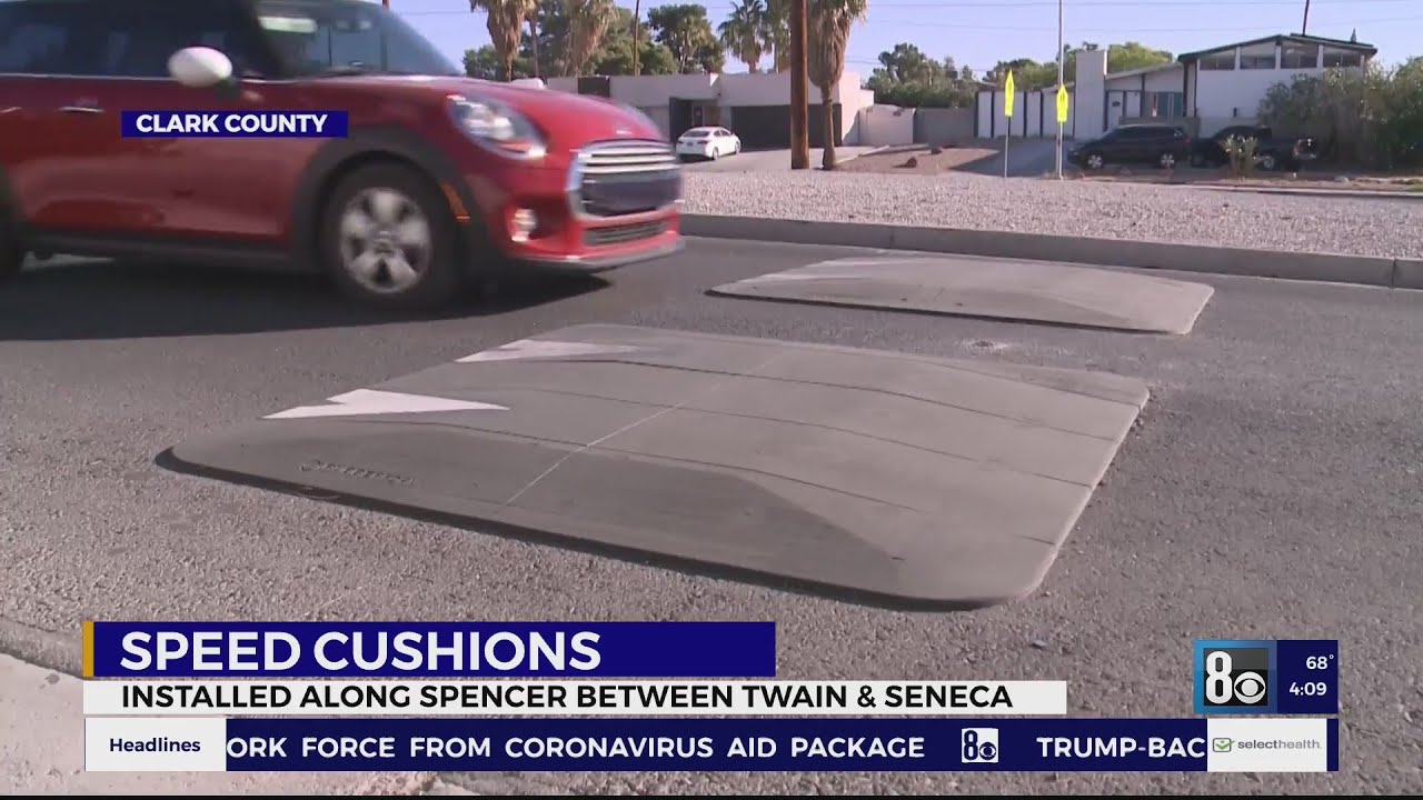 Speed cushions installed along Spencer Street to slow traffic in east valley