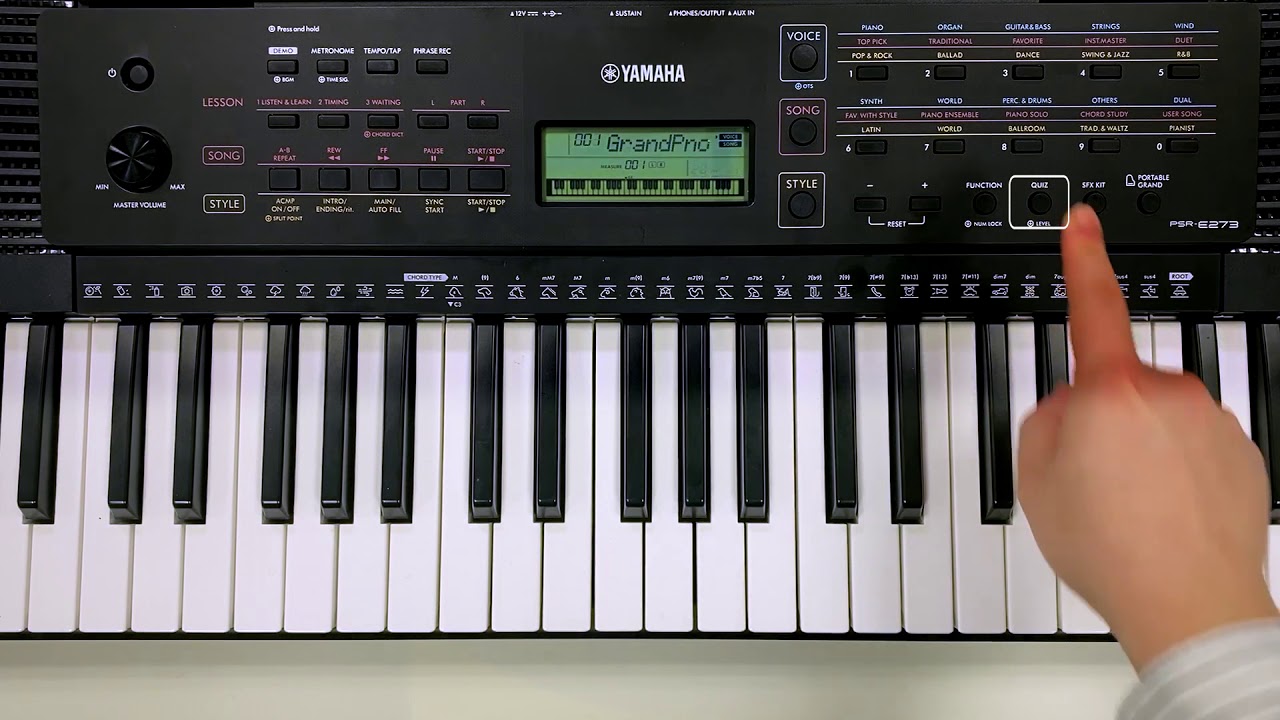 Yamaha PSR-E273/YPT-270 Tutorial_3_Quiz Mode