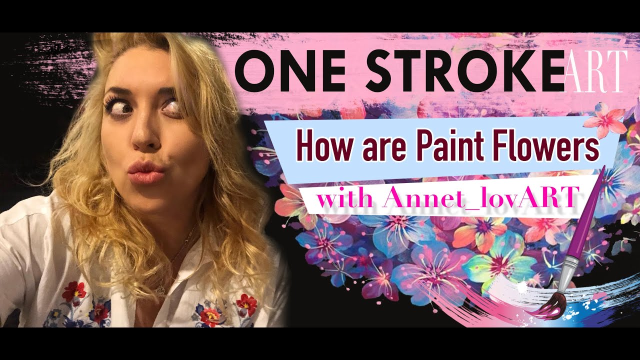One Stroke Painting flowers for Beginners | Acrylic Painting Tutorial
