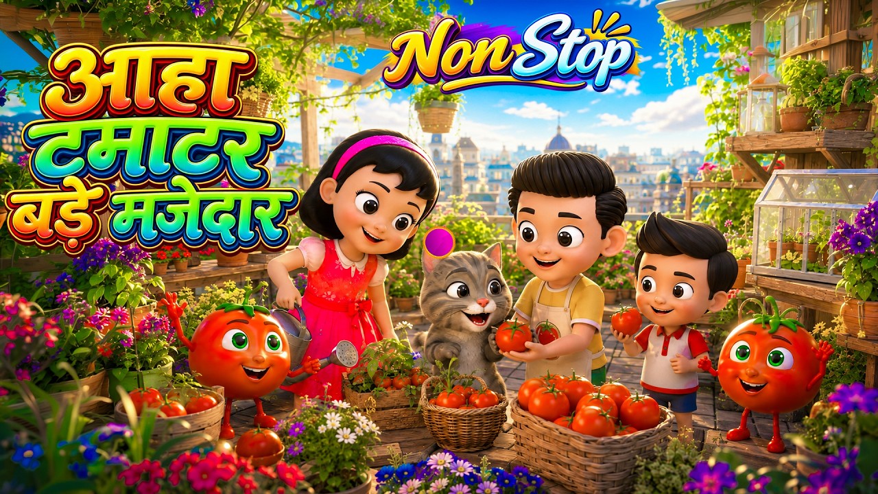 आहा टमाटर बड़े मजेदार | Best Hindi Rhymes | Aaha Tamatar Bade Mazedar | Non-Stop Kids Collection