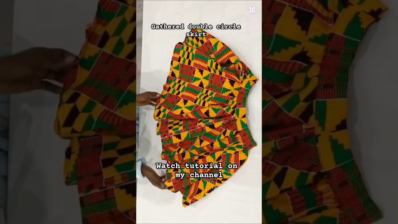 How to make a gathered double circle skirt. #sewingtutorialforbeginners #gathered #flares #diy #sew