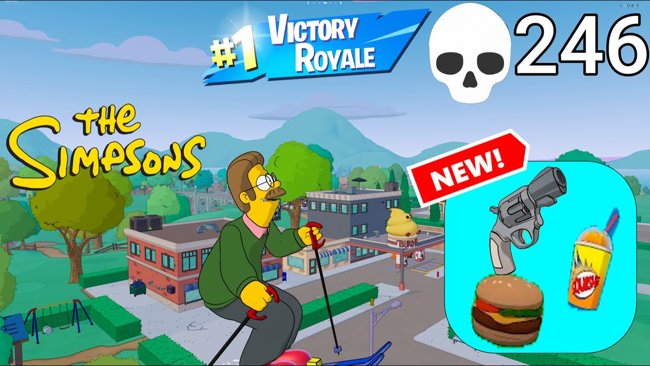 246 Elimination NED FLANDERS Solo vs Squads SIMPSONS Springfield Map Gameplay – Fortnite Chapter 6