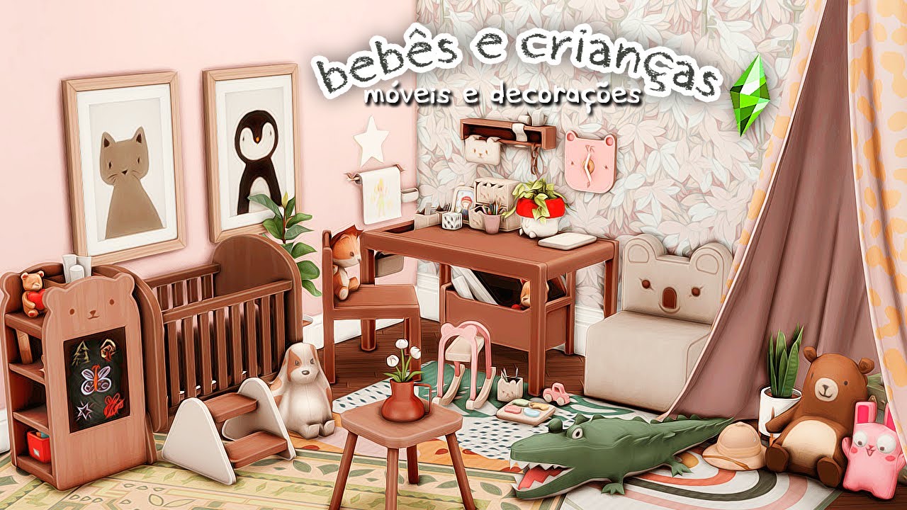 móveis, brinquedos e decorações fofas para bebês e crianças no the sims 4 🧸 l conteúdo personalizado
