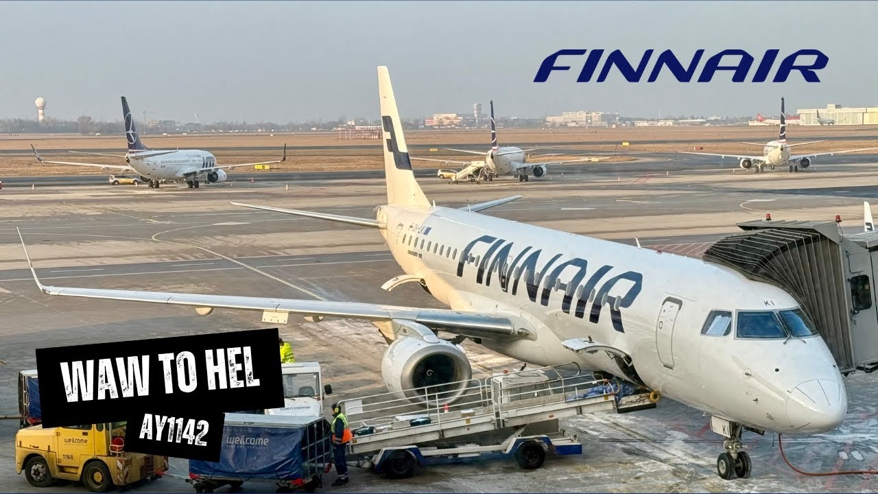 FINNAIR E190 AY1142 Economy Class - Warsaw to Helsinki, Fantazja Executive Lounge (UPDATED) (4K)