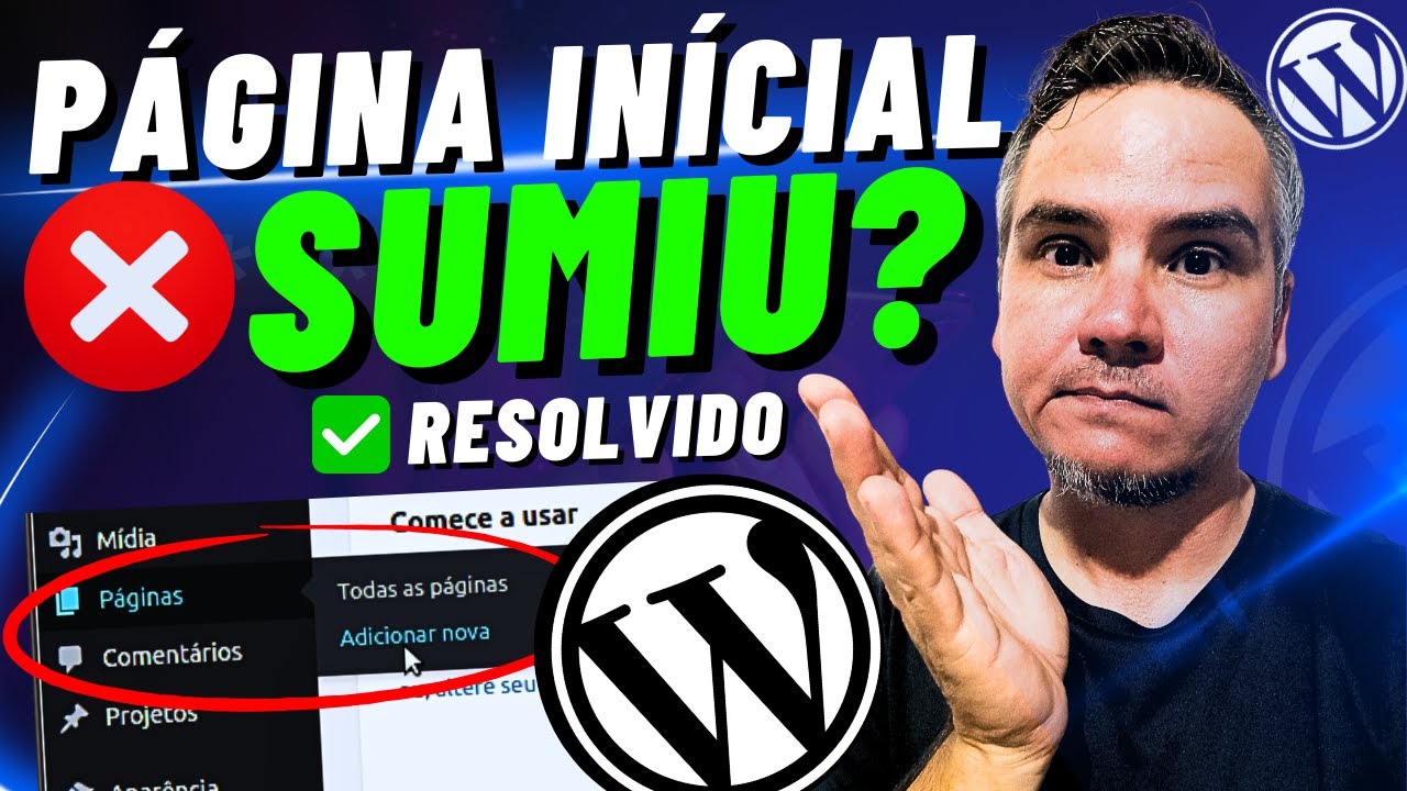 🔴 NÃO CONSIGO SELECIONAR A PÁGINA PRINCIPAL DO SITE NÃO APARECE NO WORDPRESS 2025