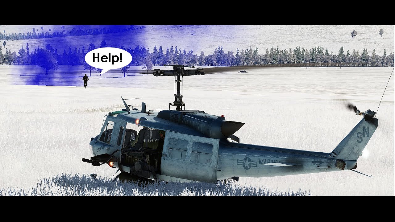 DCS World - Huey - Another CSAR sortie close to the frontline in the DCS Rotorheads server