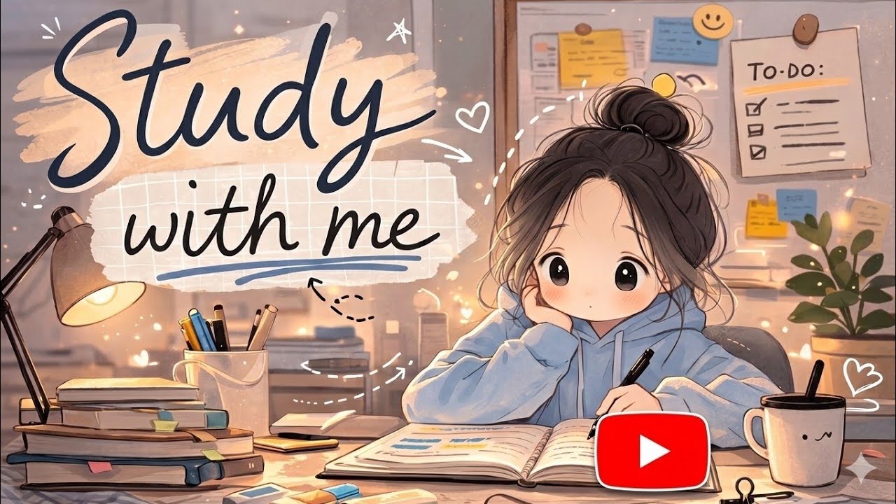 STUDY WITH ME 1HR | Background noise, no music, real time | ASMR | motivation 