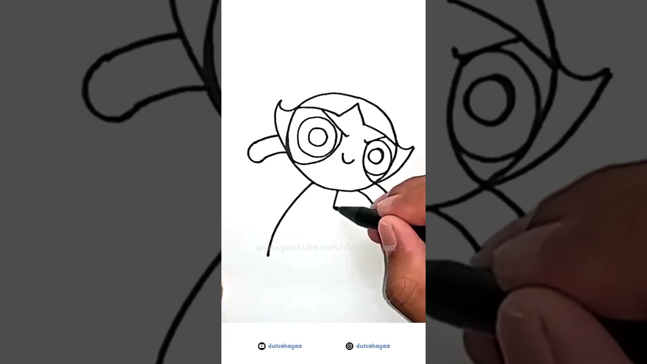 Easy and quick drawing Buttercup Powerpuff Girls 
