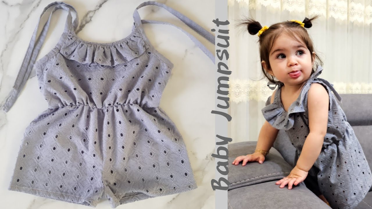 Baby Jumpsuit || how to cutting & stitching baby Romper》آموزش بیلر سوت بچگانه،خیلی آسون