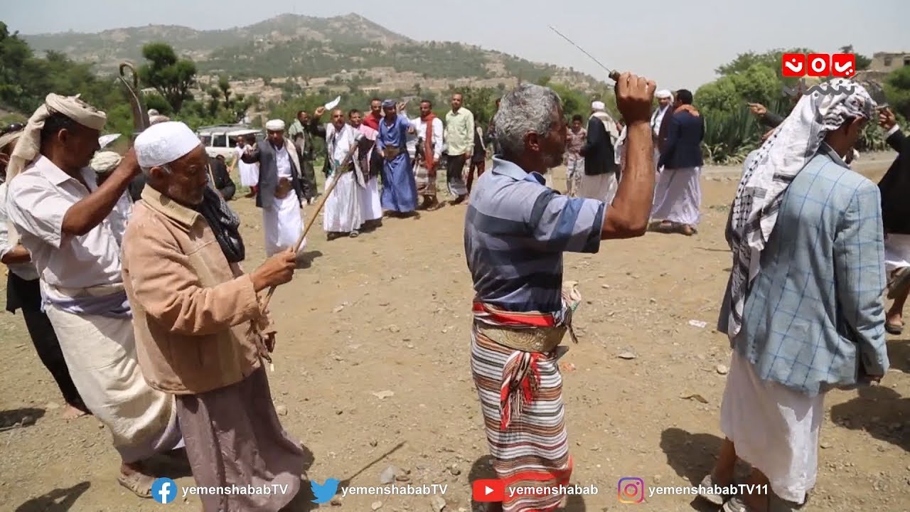 عرس تقليدي في جبل حبشي بتعز  ... اهل القرية كلهم يبترعوا | تراثنا