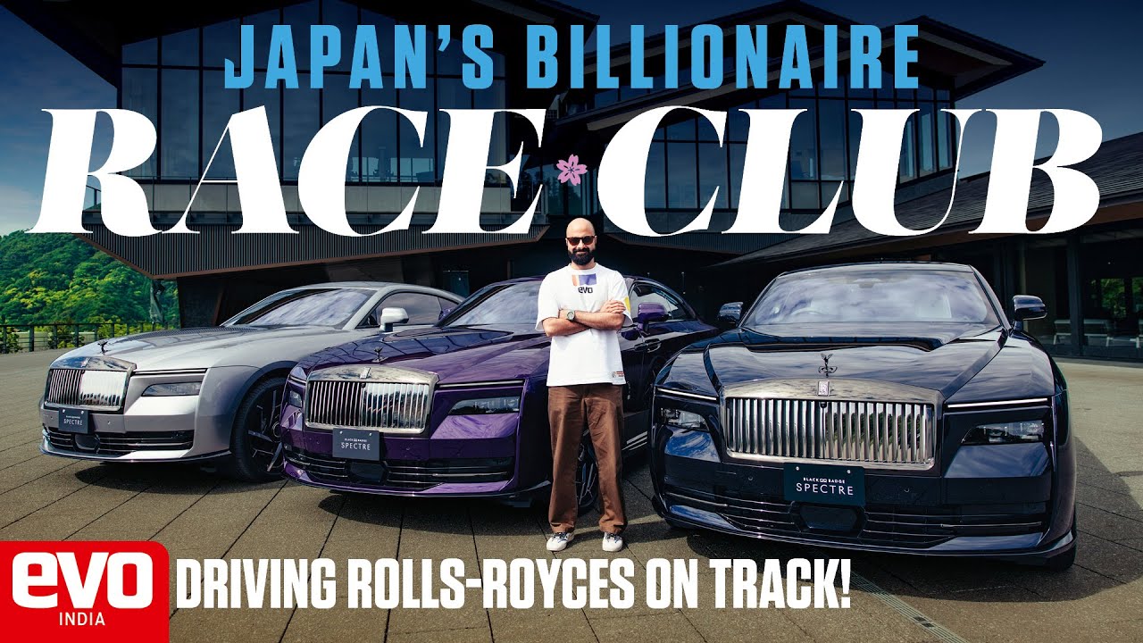 Rolls-Royce Black Badge Spectre в ультра-роскошном гоночном клубе Магаригава в Японии | evo India