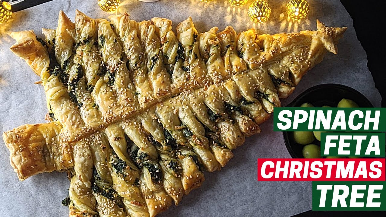 Spinach Feta Puff Pastry Christmas Tree / Spinach Feta Tree /Puff Pastry Tree #PuffPastryTree
