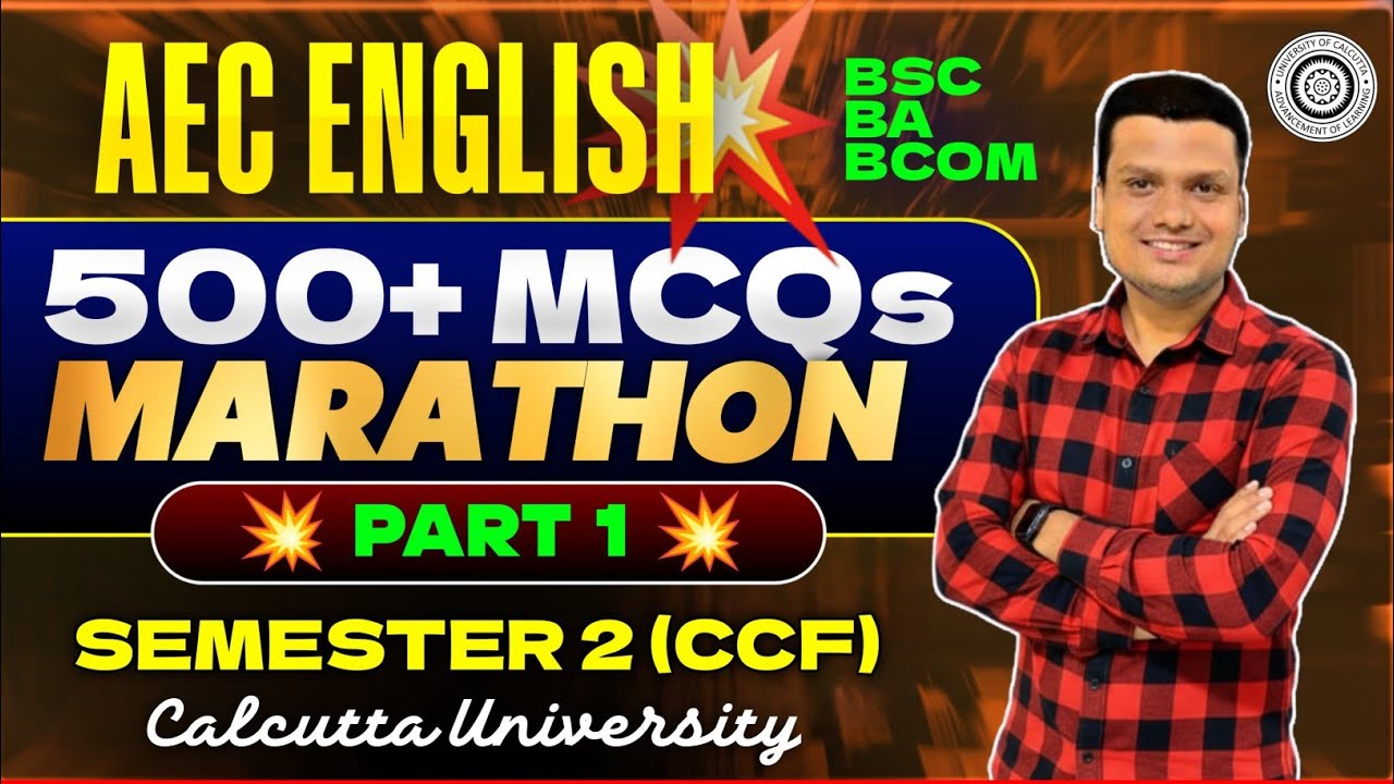 AEC English MCQ Marathon Part -1 | Ba/Bsc/Bcom Sem-2 CCF | Calcutta University 