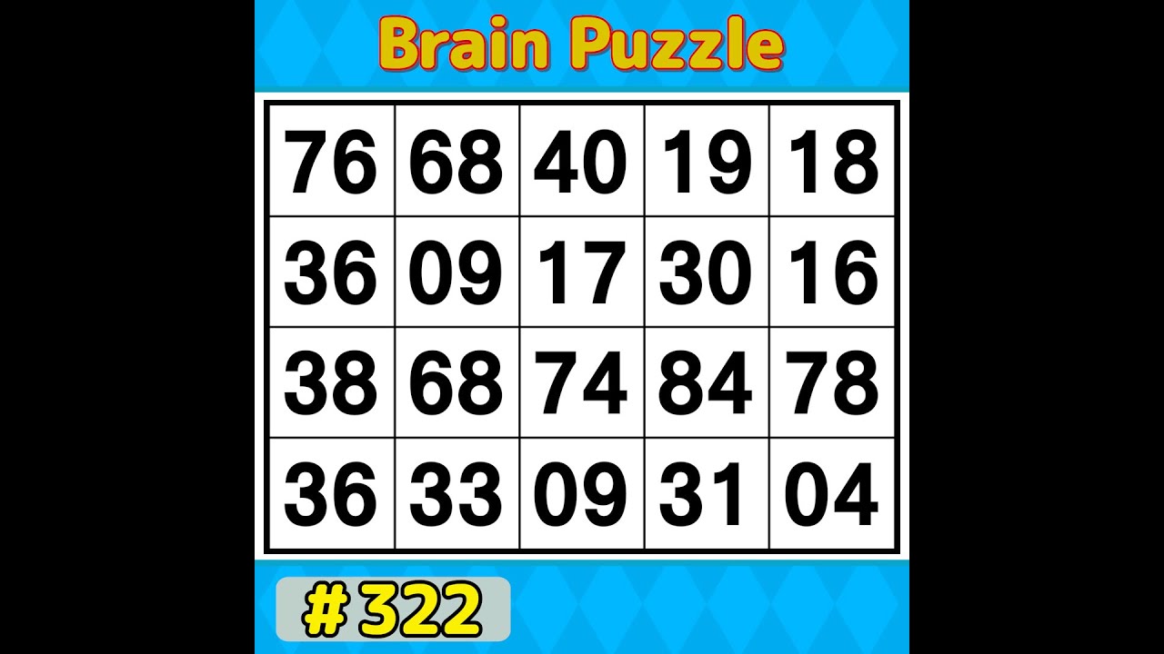 【Number Search】 Only Genius Find Them All. 《Brain training》 #322