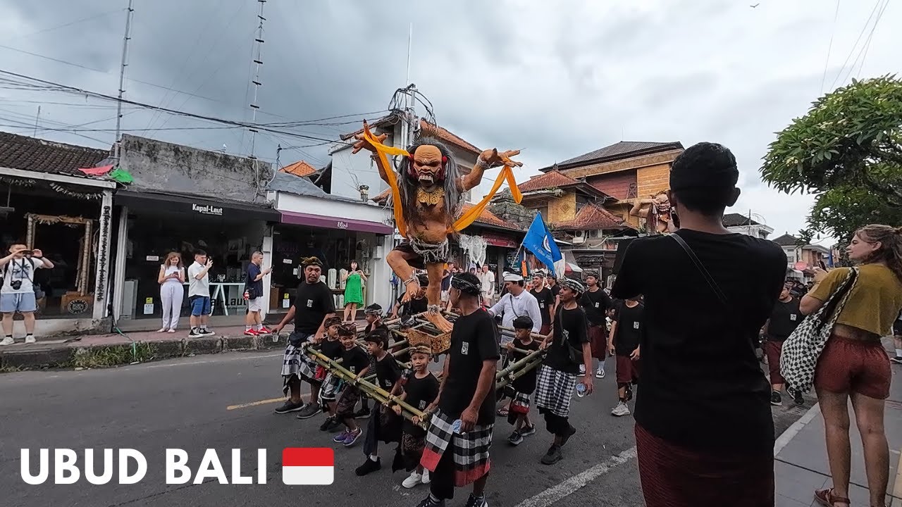 Walking Tour UBUD Bali Ahead of Nyepi Day 2025 | Ogoh-Ogoh Parade, Goutama Street, Monkey Forest