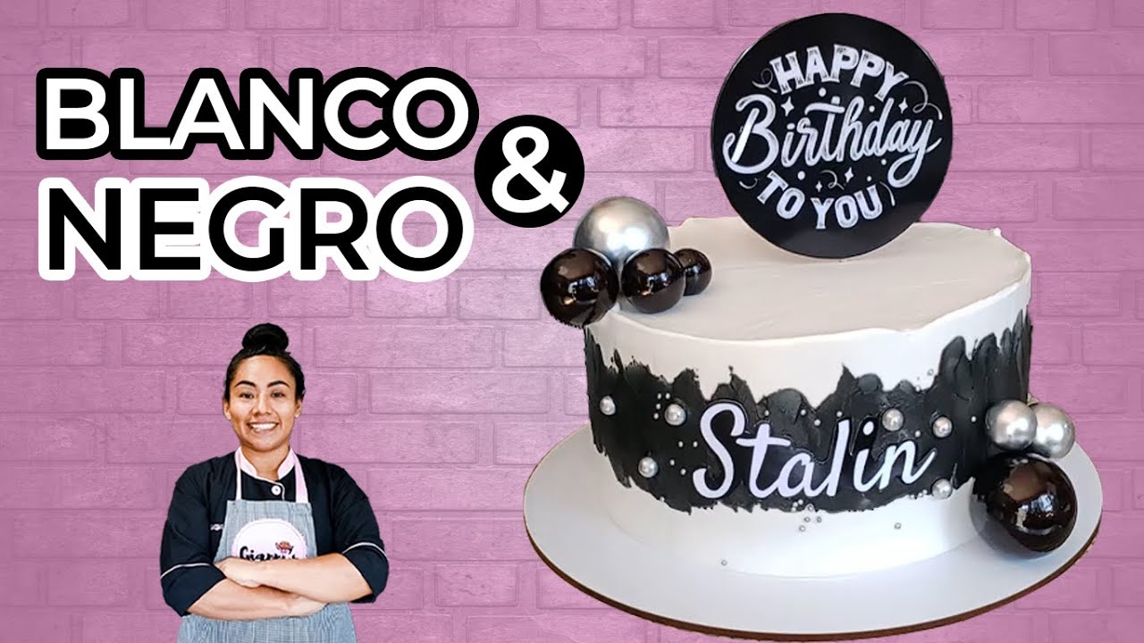 Cómo hacer un PASTEL de Cumpleaños con Chantilly Negro - Giannis Cake