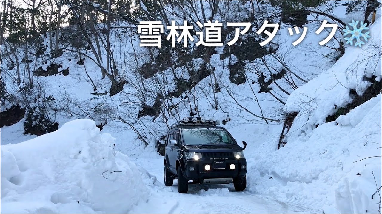 デリカD5 ①大興奮‼️雪林道アタック‼️