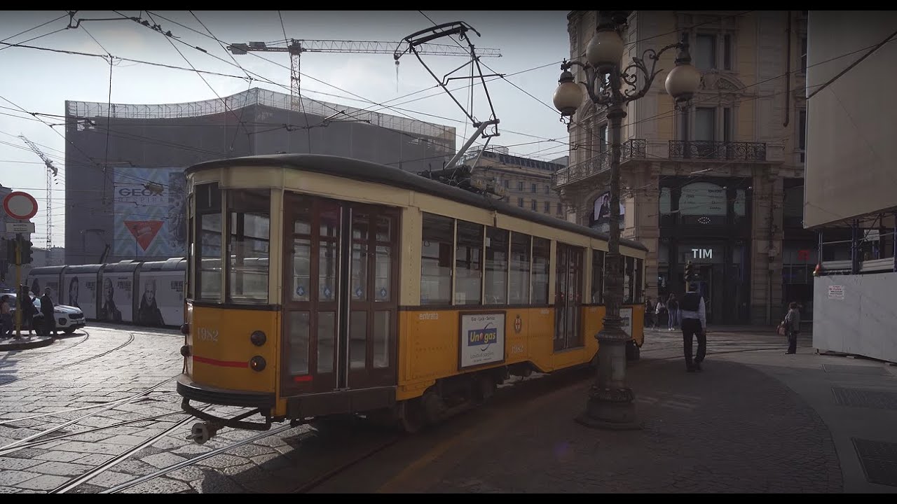 Italy, Milan, tram 1 ride from V.le Tunisia to Cordusio