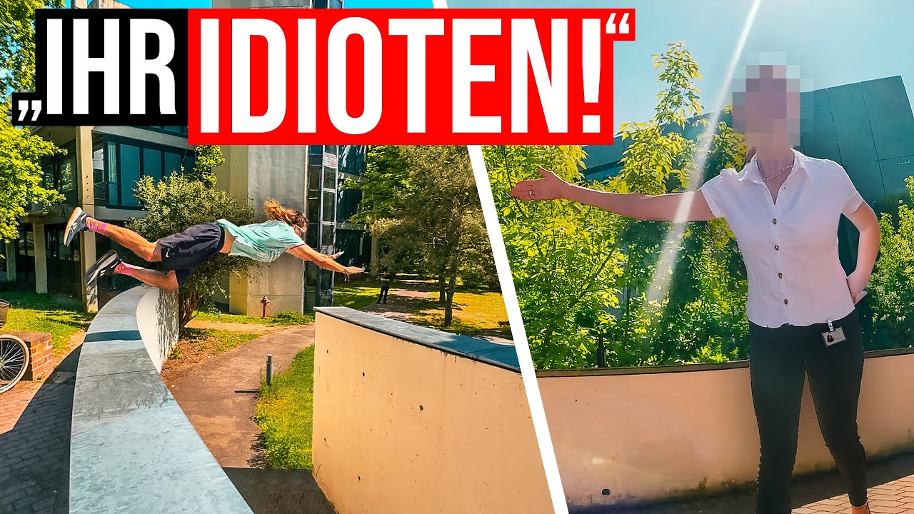Stress mit UNIVERSIT&Auml;TS-CHEFIN wegen Parkour Session?! & Salto in MINI-SANDHAUFEN! | D&uuml;sseldorf