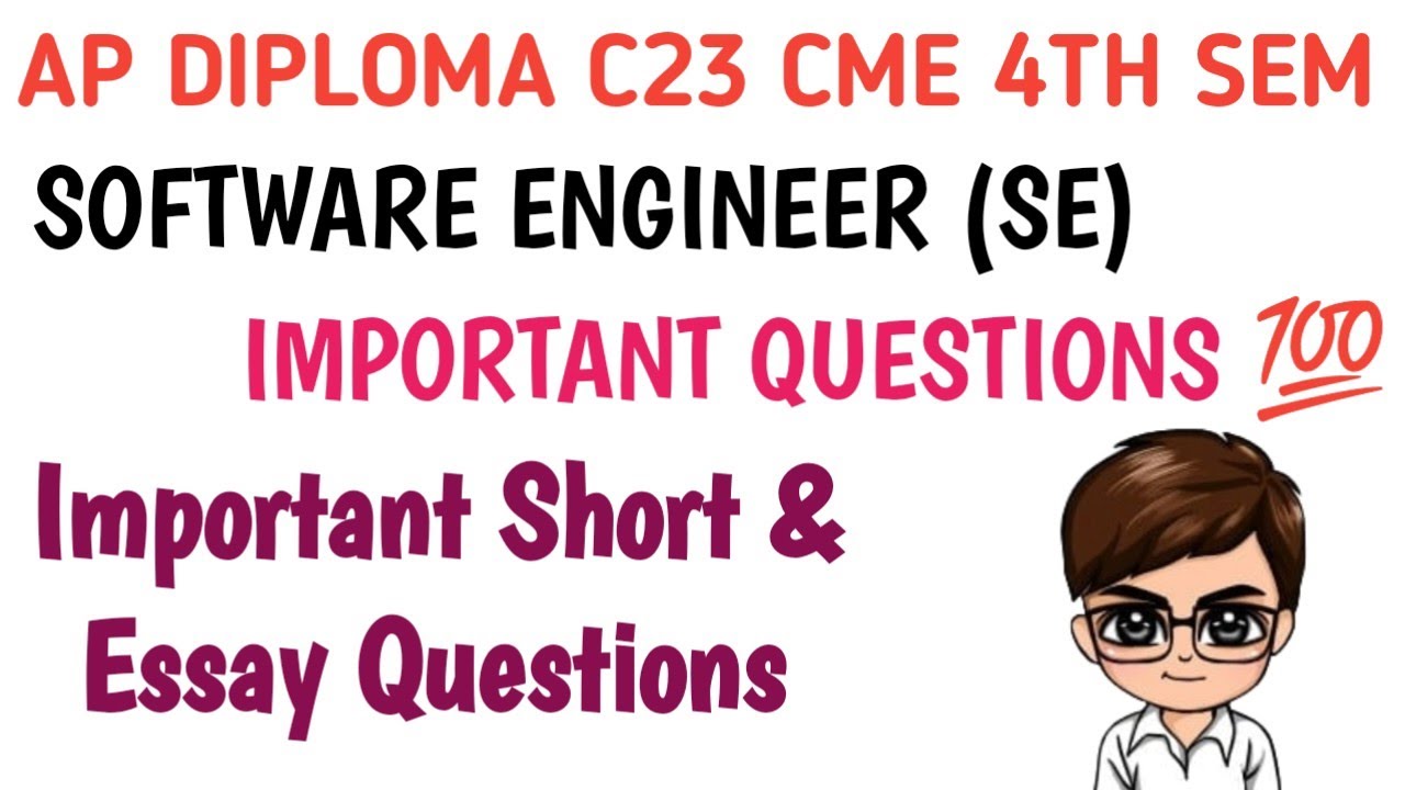 ap diploma C23 cme 4th sem software engineer important questions| ap diploma exams|