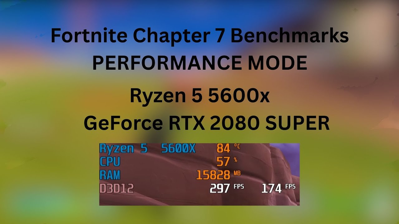 Fortnite Chapter 7 Benchmarks in Performance Mode (Ryzen 5 5600X + GeForce RTX 2080 SUPER)