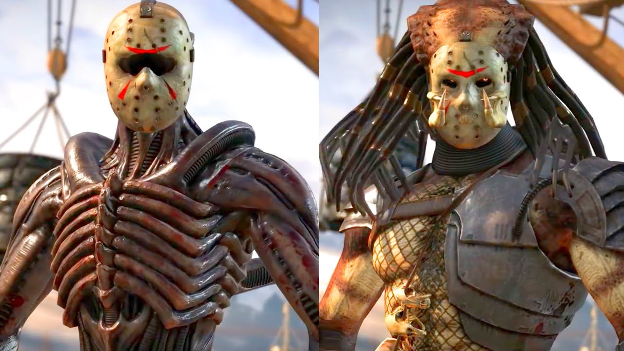 MKXL Alien & Predator VS Real Victory Poses (Side by Side Comparison)
