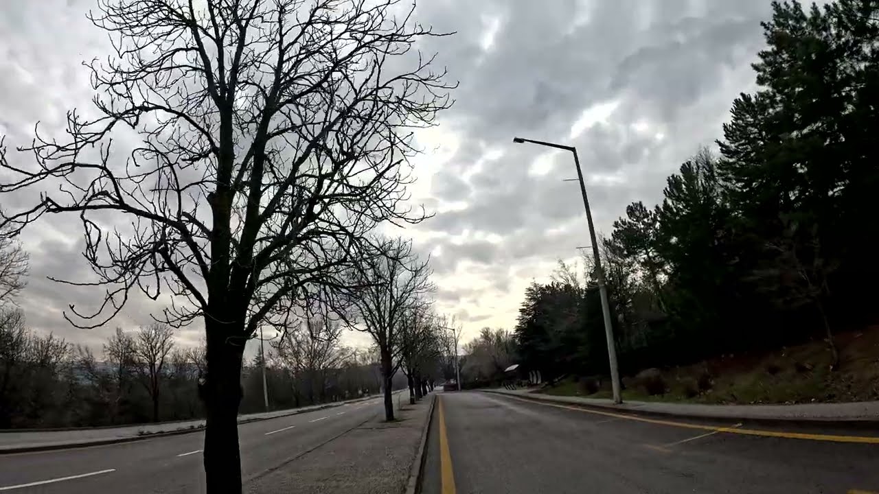 Walking on METU A1 road, between the Department of Basic English and METU Library.