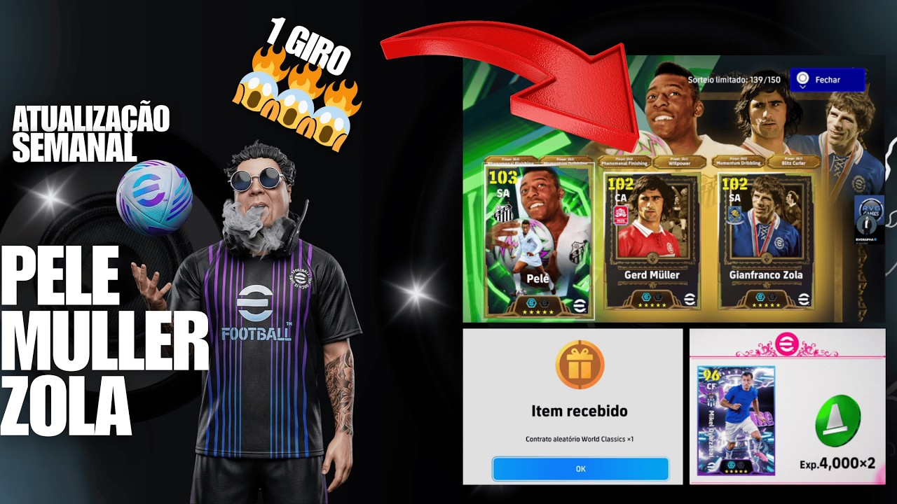 ATUALIZAÇÃO SEMANAL - MULLER COM 1 GIRO 😱🔥 PELE DO SANTOS E ZOLA - 1 GIRO GRATIS - TODAS NOVIDADES