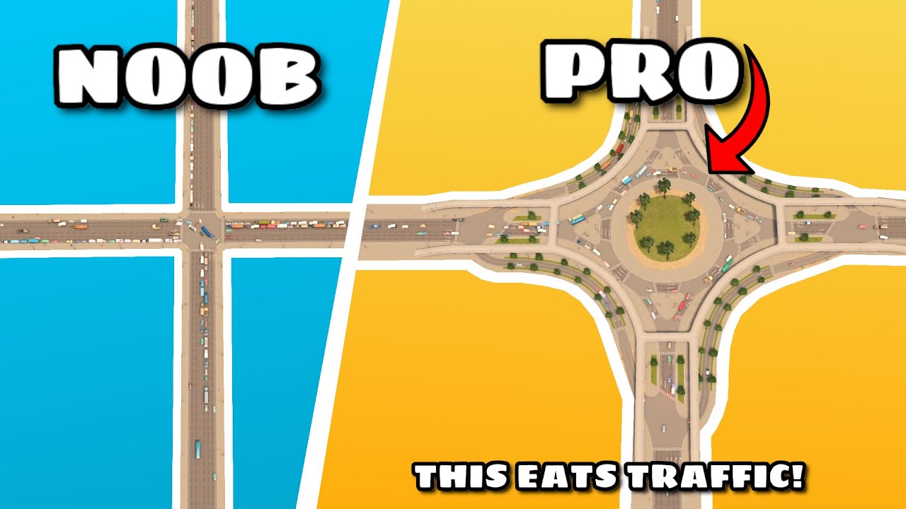 Using the NEW roads to build the Best Late-Game Roundabout in Cities: Skylines | No mods