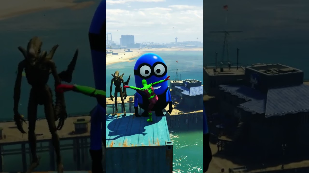 GTA 5 Epic Spiderman Ragdolls | Jumps / Fails #shorts #short #spiderman #viral #spider #follow