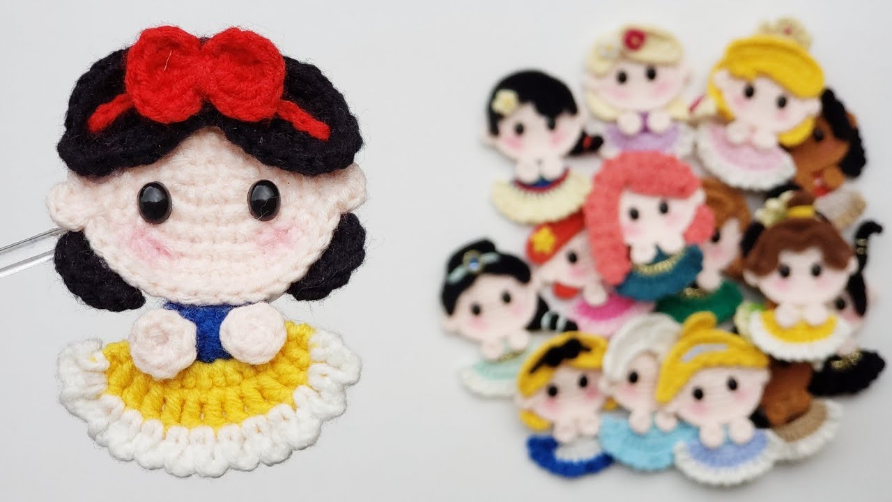 SNOW WHITE Crochet Hair Clip | Crochet Brooch | SpringDay DIY