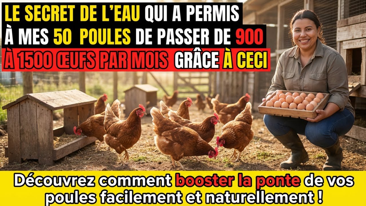 Le secret de l'eau qui a permis à mes 50 poules de passer de 900 à 1500 œufs par mois grâce à ceci