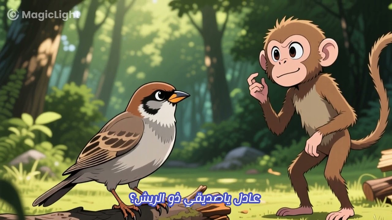 قصة القرد والعصفور 